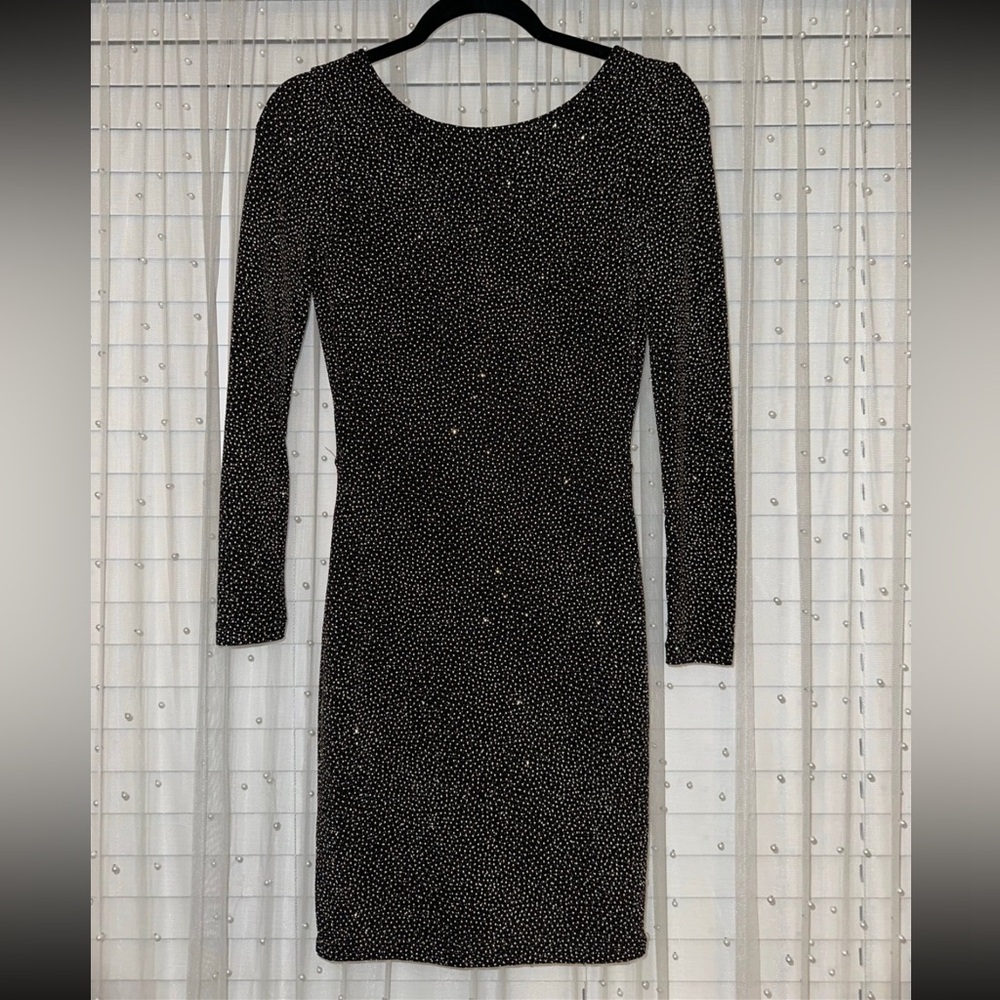 Black and Gold Sparkling Dress